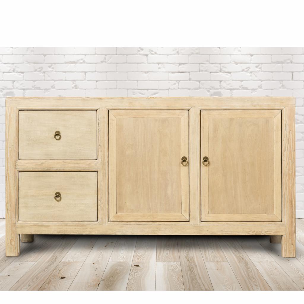 PureHaven Kommode 154x41x85 cm im Vintage Style aus Vollholz handgefertigt stilvolles Design Kieferholz standsicher und stabil