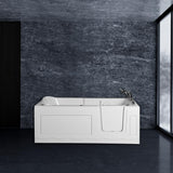 PureHaven Seniorenbadewanne 150x75 cm Sitz- und Whirlpool mit Massagedüsen integrierte Tür für leichten Einstieg pflegeleichte Oberfläche