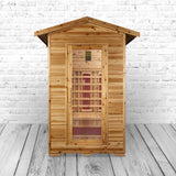 PureHaven Infrarotkabine 120x120x210 cm aus kanadischem Hemlock-Holz Bluetooth-Soundsystem Timer Lichttherapie in 4 Farben digitale Steuerung