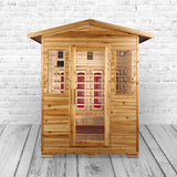 PureHaven Infrarotkabine 153x125x210 cm aus kanadischem Hemlock-Holz Bluetooth-Soundsystem Timer Lichttherapie in 4 Farben digitale Steuerung
