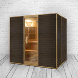 PureHaven Infrarotsauna 160x210x200 cm für 6 Personen Saunaofen aus kanadisches Hemlock-Tannenholz Thermometer Schöpfkelle Saunasteine