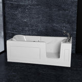 PureHaven Seniorenbadewanne 170x75 cm Sitz- und Whirlpool mit Massagedüsen integrierte Tür für leichten Einstieg pflegeleichte Oberfläche