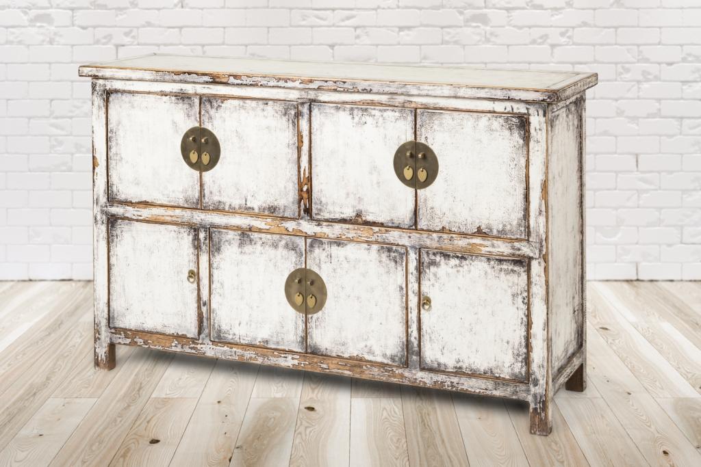 PureHaven Kommode 170x43x104 cm im Vintage Style aus Vollholz handgefertigt stilvolles Design Kieferholz standsicher und stabil