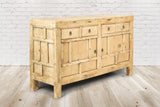 PureHaven Kommode 156x40x81 cm im Vintage Style massive Kommode aus Kiefer-Altholz handgefertigt stilvolles Design standsicher und stabil