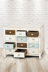 PureHaven Kommode 110x43x90 cm im Vintage Style Unikat aus Vollholz handgefertigt stilvolles Design Kieferholz standsicher und stabil