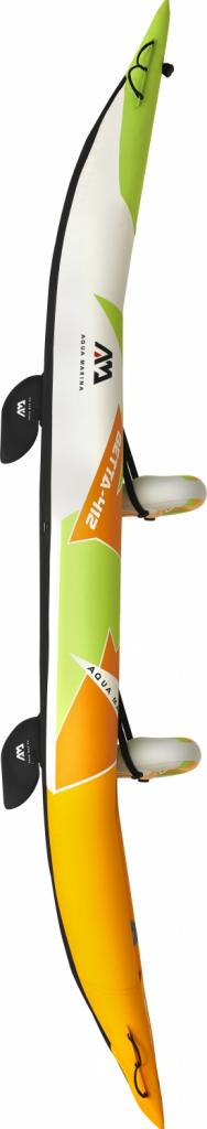 Aqua Marina Kajak 412x83 cm für 2 Personen mit Luftsitz verstellbarer Lehne Transporttasche Reparaturset Handpumpe strapazierfähig Grün/Weiß/Orange