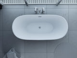 PureHaven freistehende Luxus Acryl-Badewanne 170x80cm elegant inkl. Siphon und Überlaufschutz leicht zu pflegende Oberfläche extra starker Rahmen Weiß