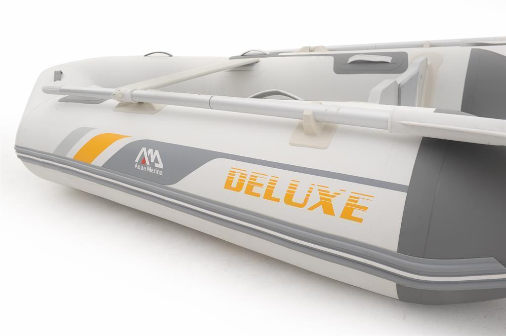 Aqua Marina Deluxe Schlauchboot 4 Personen 277x150cm mit Hochdruck-PVC-Gewebe Sitzbank Paddel Weiß