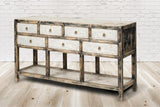 PureHaven Sideboard 154x42x85 cm Vintage Style Unikat aus Vollholz handgefertigt stilvolles Design standsicher und stabil