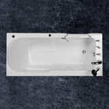 PureHaven Seniorenbadewanne 170x75 cm Sitz- und Whirlpool mit Massagedüsen integrierte Tür für leichten Einstieg pflegeleichte Oberfläche