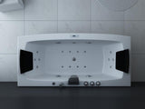 PureHaven Whirlpool 160x80 cm Heizung Reinigungsprogramm & Lichttherapie elegantes Design Bluetooth-fähiges Soundsystem