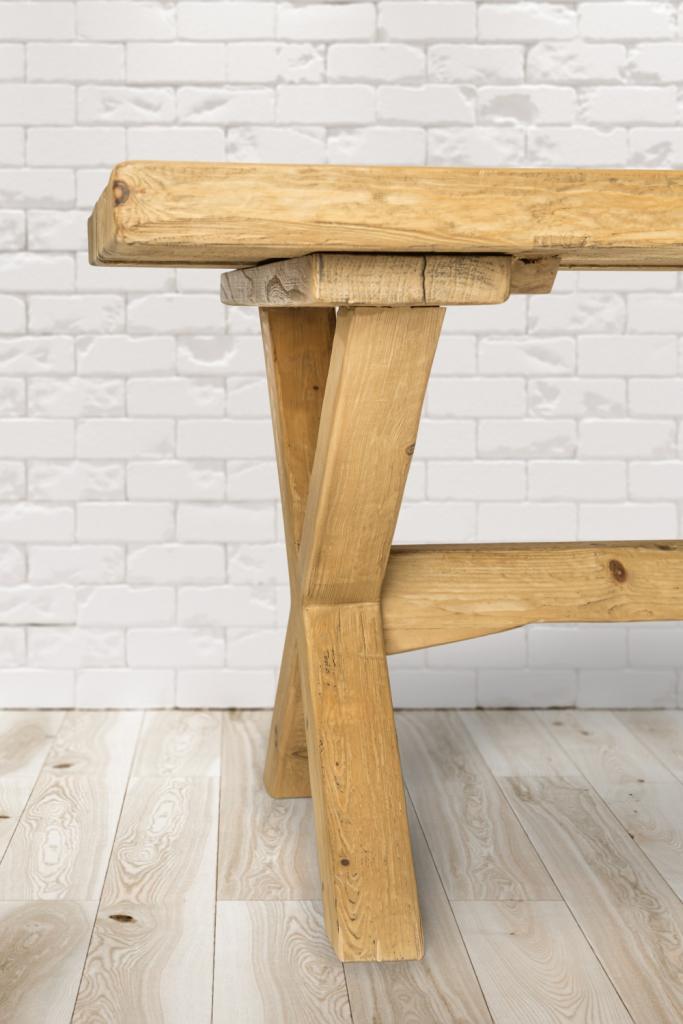 PureHaven Massivholztisch 160x100x76 cm aus Kiefer rustikaler Hingucker standsicher stabil individuelle handgefertigt Vollholz Vintage-Design