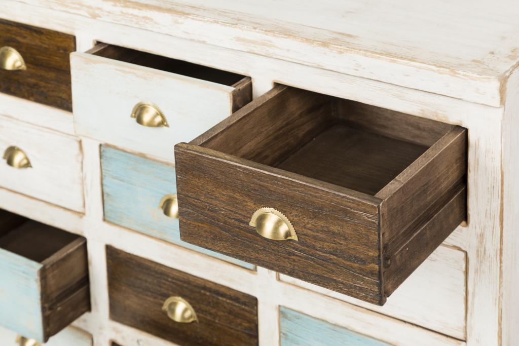 PureHaven Kommode 110x43x90 cm im Vintage Style Unikat aus Vollholz handgefertigt stilvolles Design Kieferholz standsicher und stabil