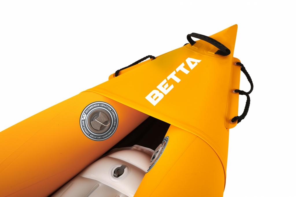 Aqua Marina Kajak 412x83 cm für 2 Personen mit Luftsitz verstellbarer Lehne Transporttasche Reparaturset Handpumpe strapazierfähig Grün/Weiß/Orange