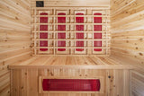 PureHaven Infrarotkabine 153x125x210 cm aus kanadischem Hemlock-Holz Bluetooth-Soundsystem Timer Lichttherapie in 4 Farben digitale Steuerung