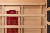 PureHaven Infrarotkabine 90x90x190 cm aus Pacific Coast Hemlock-Holz Bluetooth-Soundsystem Timer Lichttherapie in 4 Farben digitale Steuerung