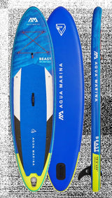 Aqua Marina SUP Board 320x81cm mit Reißverschlussrucksack Double Action-Pumpe LIQUID AIR V1 Paddel Einschub-Mittelfinne Sicherheitsleine Blau