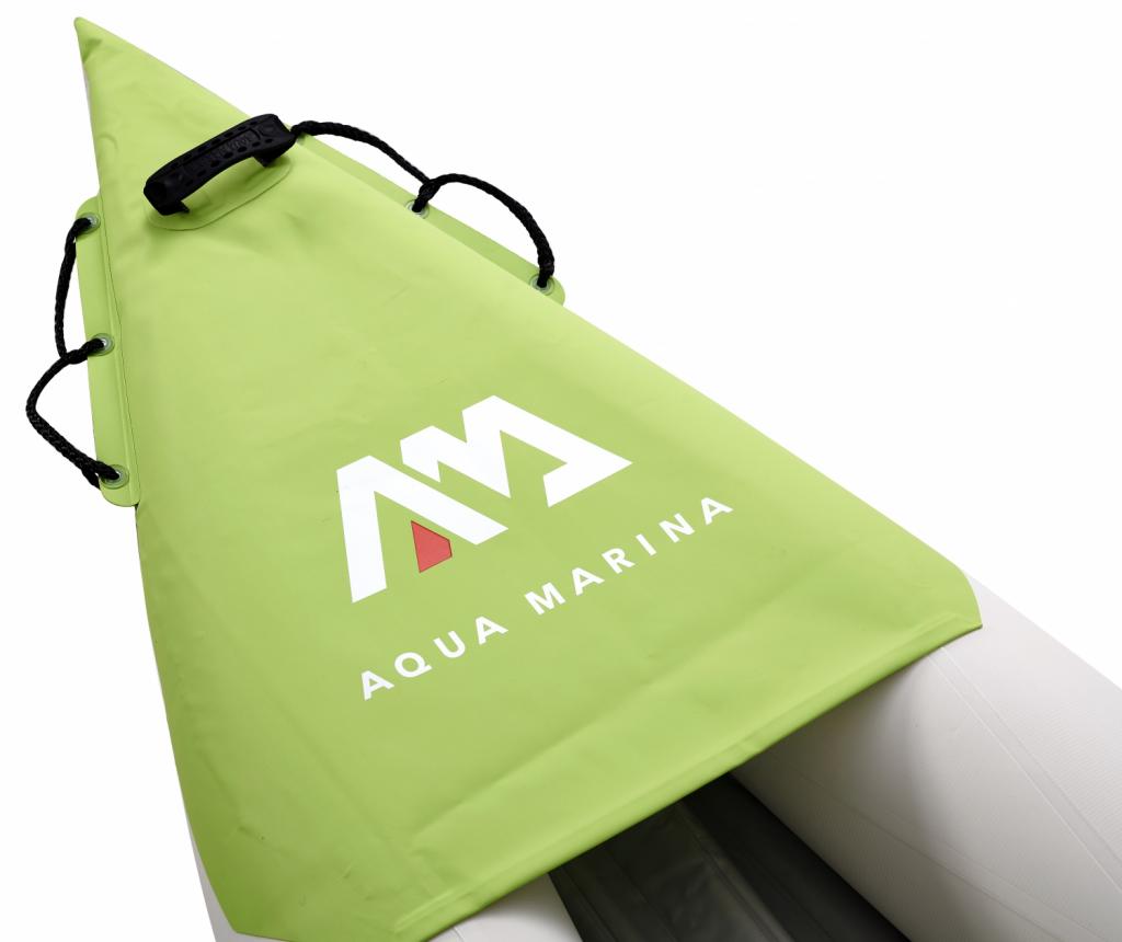 Aqua Marina Kajak 412x83 cm für 2 Personen mit Luftsitz verstellbarer Lehne Transporttasche Reparaturset Handpumpe strapazierfähig Grün/Weiß/Orange