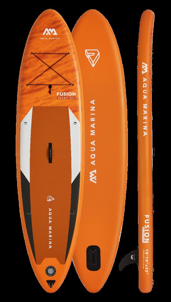 Aqua Marina All-Around SUP Board 330x81cm Reißverschlussrucksack Double Action-Pumpe LIQUID AIR Paddel Einschub-Mittelfinne Sicherheitsleine Orange