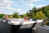 MSpa PureHaven aufblasbarer Whirlpool OSLO 160x160x65cm für 6 Personen 120 Massagedüsen LEDs Heizung App-Steuerung Desinfektion selbreinigend Braun