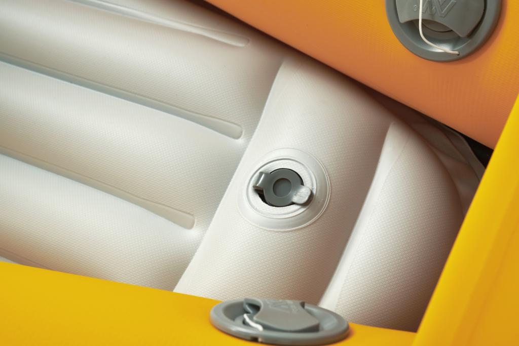 Aqua Marina Kajak 412x83 cm für 2 Personen mit Luftsitz verstellbarer Lehne Transporttasche Reparaturset Handpumpe strapazierfähig Grün/Weiß/Orange