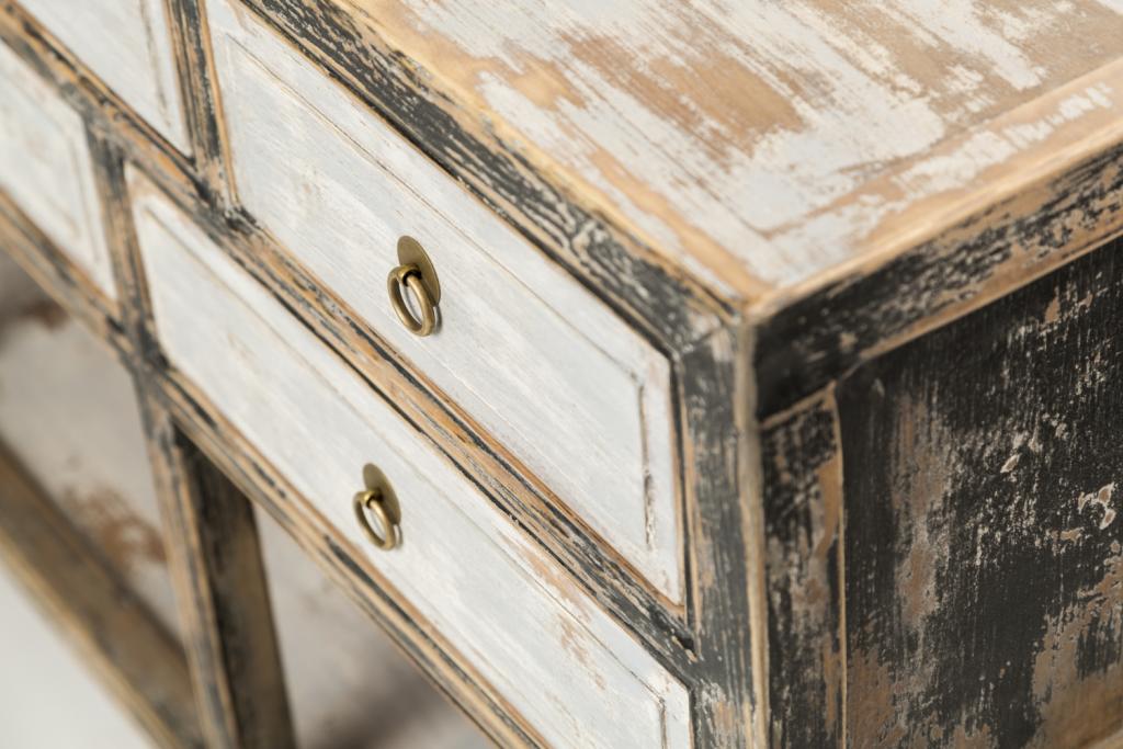 PureHaven Sideboard 154x42x85 cm Vintage Style Unikat aus Vollholz handgefertigt stilvolles Design standsicher und stabil