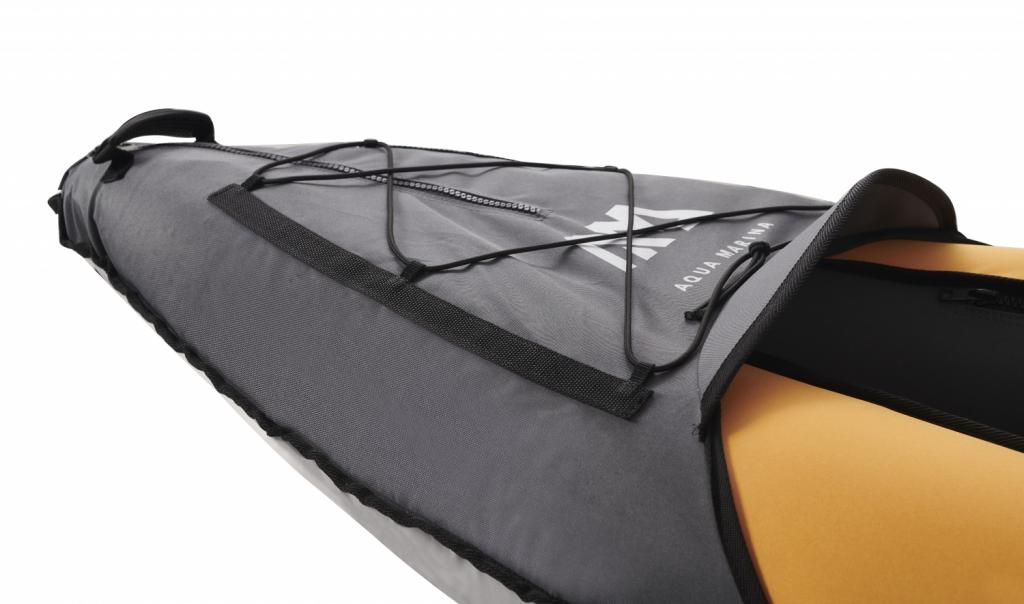 Aqua Marina Kajak 390x90 cm für 2 Personen mit Luftsitz verstellbarer Lehne Transporttasche Reparaturset Handpumpe strapazierfähig Orange/Anthrazit