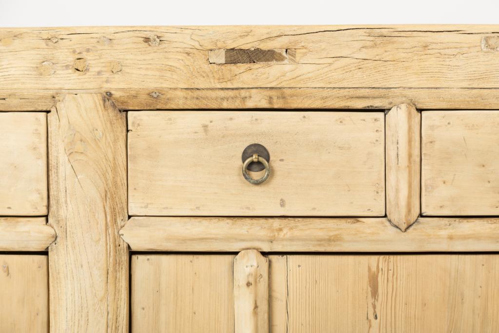 PureHaven Kommode 156x40x81 cm im Vintage Style massive Kommode aus Kiefer-Altholz handgefertigt stilvolles Design standsicher und stabil
