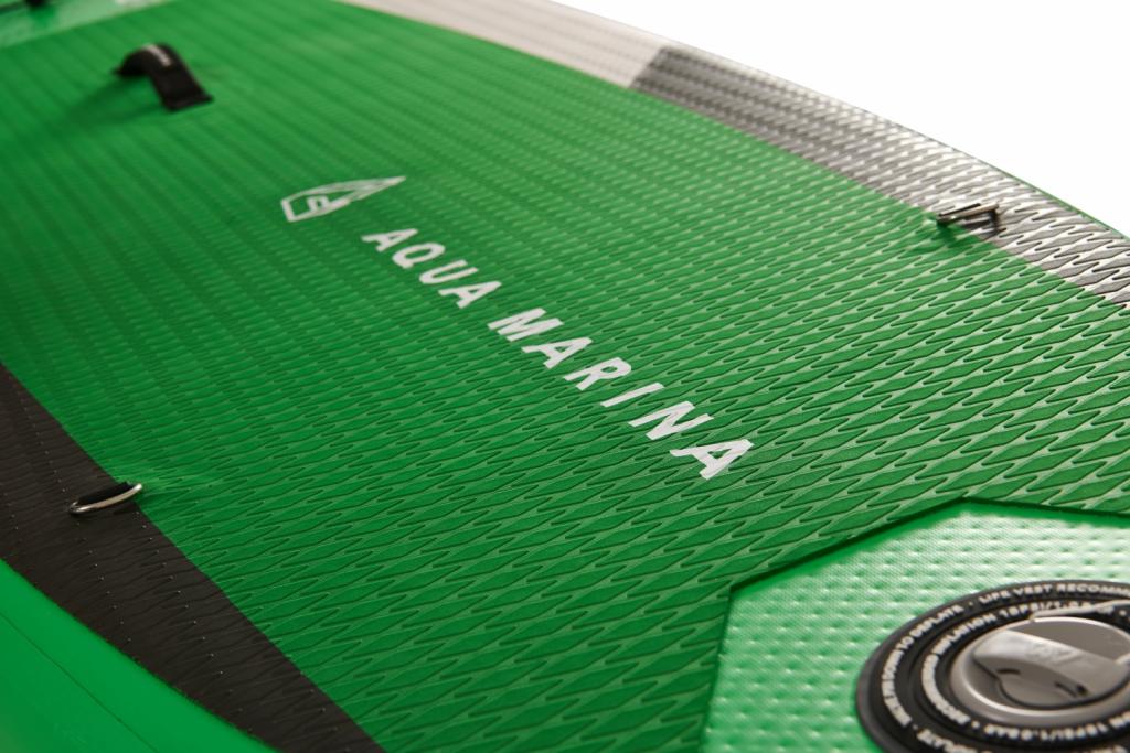 Aqua Marina All-Around SUP Board 300x76cm mit Reißverschlussrucksack Double Action-Pumpe LIQUID AIR Paddel Einschub-Mittelfinne Sicherheitsleine Grün