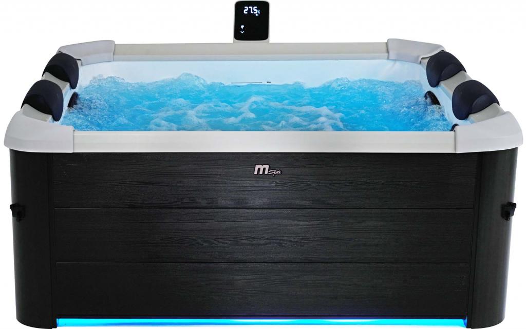 MSpa PureHaven aufblasbarer Whirlpool OSLO 160x160x65cm für 6 Personen 120 Massagedüsen LEDs Heizung App-Steuerung Desinfektion selbreinigend Braun