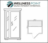 PureHaven Infrarotkabine 90x90x190 cm aus Pacific Coast Hemlock-Holz Bluetooth-Soundsystem Timer Lichttherapie in 4 Farben digitale Steuerung
