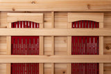 PureHaven Infrarotkabine 153x125x210 cm aus kanadischem Hemlock-Holz Bluetooth-Soundsystem Timer Lichttherapie in 4 Farben digitale Steuerung