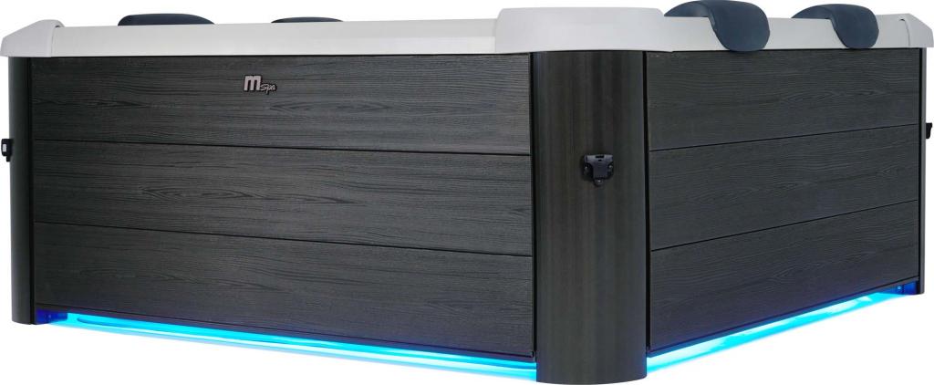 MSpa PureHaven aufblasbarer Whirlpool OSLO 160x160x65cm für 6 Personen 120 Massagedüsen LEDs Heizung App-Steuerung Desinfektion selbreinigend Braun
