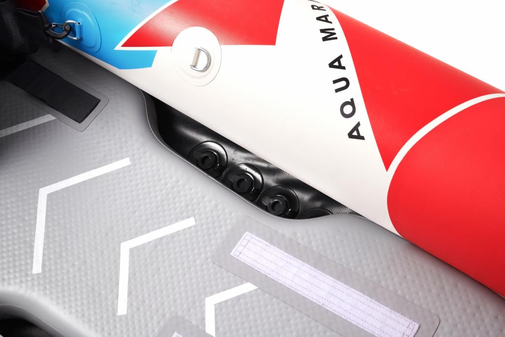 Aqua Marina Kajak 412x83 cm für 2 Personen mit Luftsitz verstellbarer Lehne Transporttasche Reparaturset und Handpumpe strapazierfähig Blau/Weiß/Rot