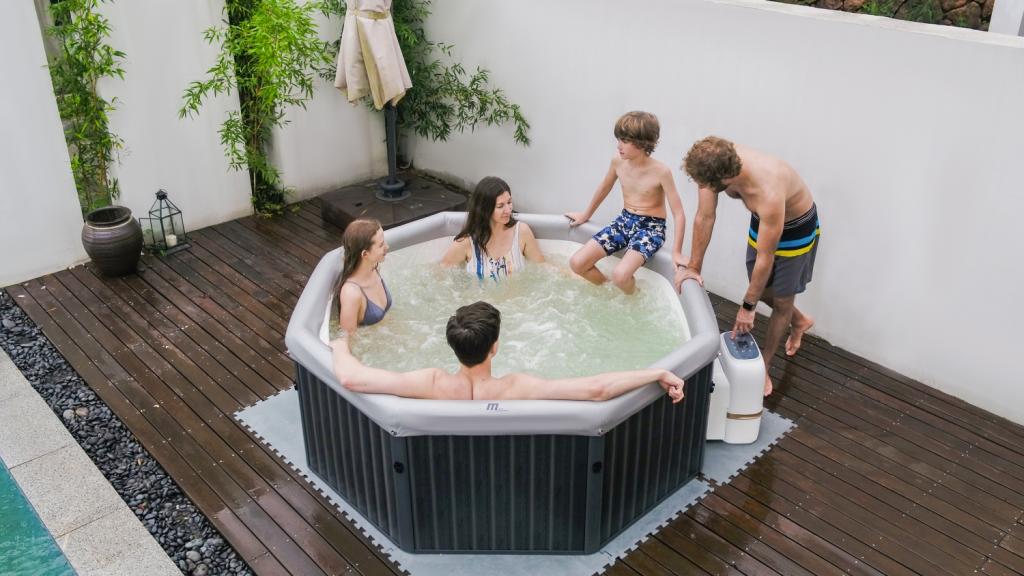 MSpa PureHaven aufblasbarer Whirlpool TUSKANY 193x193x76 cm für 6 Personen selbstreinigend inkl. Filterkatuschen und Abdeckung Leergewicht 24 kg