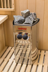 PureHaven Infrarotsauna 160x210x200 cm für 6 Personen Saunaofen aus kanadisches Hemlock-Tannenholz Thermometer Schöpfkelle Saunasteine