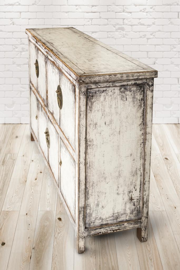 PureHaven Kommode 170x43x104 cm im Vintage Style aus Vollholz handgefertigt stilvolles Design Kieferholz standsicher und stabil
