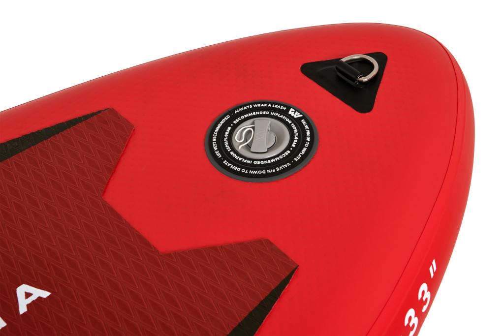 Aqua Marina All-Around SUP Board 366x84 cm mit Reißverschlussrucksack Double Action-Pumpe LIQUID AIR Paddel Einschub-Mittelfinne Sicherheitsleine Rot
