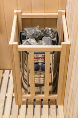 PureHaven Infrarotsauna 160x210x200 cm für 6 Personen Saunaofen aus kanadisches Hemlock-Tannenholz Thermometer Schöpfkelle Saunasteine