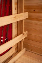 PureHaven Infrarotkabine 153x125x210 cm aus kanadischem Hemlock-Holz Bluetooth-Soundsystem Timer Lichttherapie in 4 Farben digitale Steuerung