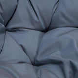 PureHaven Lounge Sessel 92x80x80,5 cm aus Rattan Rundkissen drehbar 360 Grad pflegeleicht elegantes Design verstellbare Kunststofffüßchen Braun/Blau