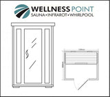 PureHaven Infrarotkabine 120x105x190 cm aus kanadischem Hemlock-Holz Bluetooth-Soundsystem Timer Lichttherapie in 4 Farben digitale Steuerung