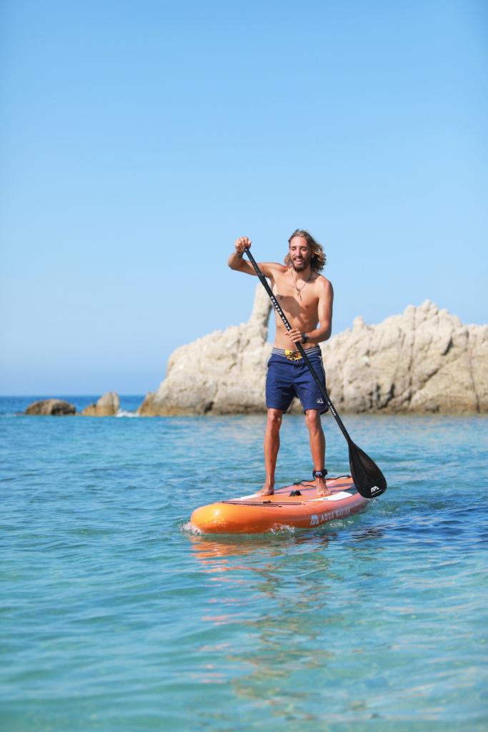 Aqua Marina All-Around SUP Board 330x81cm Reißverschlussrucksack Double Action-Pumpe LIQUID AIR Paddel Einschub-Mittelfinne Sicherheitsleine Orange