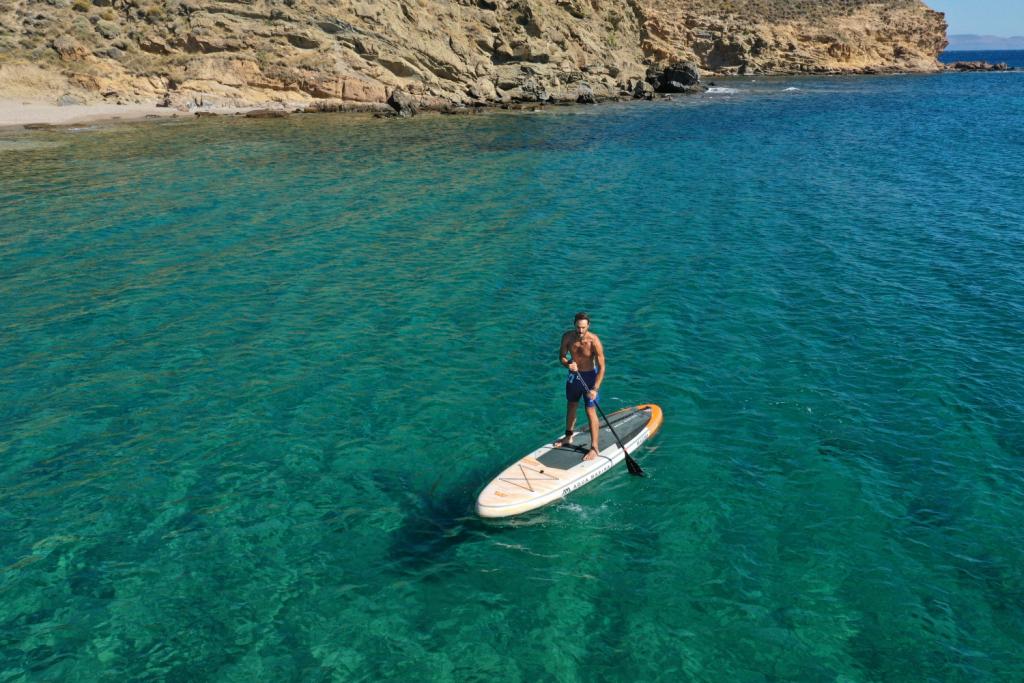 Aqua Marina All-Around SUP Board 340x84cm Reißverschlussrucksack Double Action-Pumpe LIQUID AIR Paddel Einschub-Mittelfinne Sicherheitsleine Orange