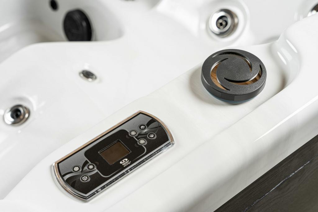 PureHaven American Outdoor-Whirlpool 215x215 cm 5 Personen Rücken- Gesäß- Nacken- & Fußreflexzonenmassage Filtersystem Wasserfall 1650 L