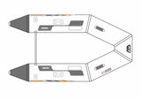 Aqua Marina Deluxe Schlauchboot 250x129 cm mit verstärktem Hochdruck-PVC-Gewebe Reparaturset Handpumpe Sitzbank Transporttasche Paddel Weiß