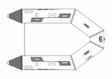 Aqua Marina Schlauchboot 4 Personen 296x153 cm mit Hochdruck-PVC-Gewebe Handpumpe Sitzbank Transporttasche Holzboden Paddel bis 10 PS Weiß