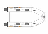 Aqua Marina Schlauchboot 5 Personen 330x153 cm mit Hochdruck-PVC-Gewebe Handpumpe Sitzbank Transporttasche Holzboden Paddel bis 15 PS Weiß