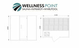 PureHaven Infrarotsauna 160x210x200 cm für 6 Personen Saunaofen aus kanadisches Hemlock-Tannenholz Thermometer Schöpfkelle Saunasteine