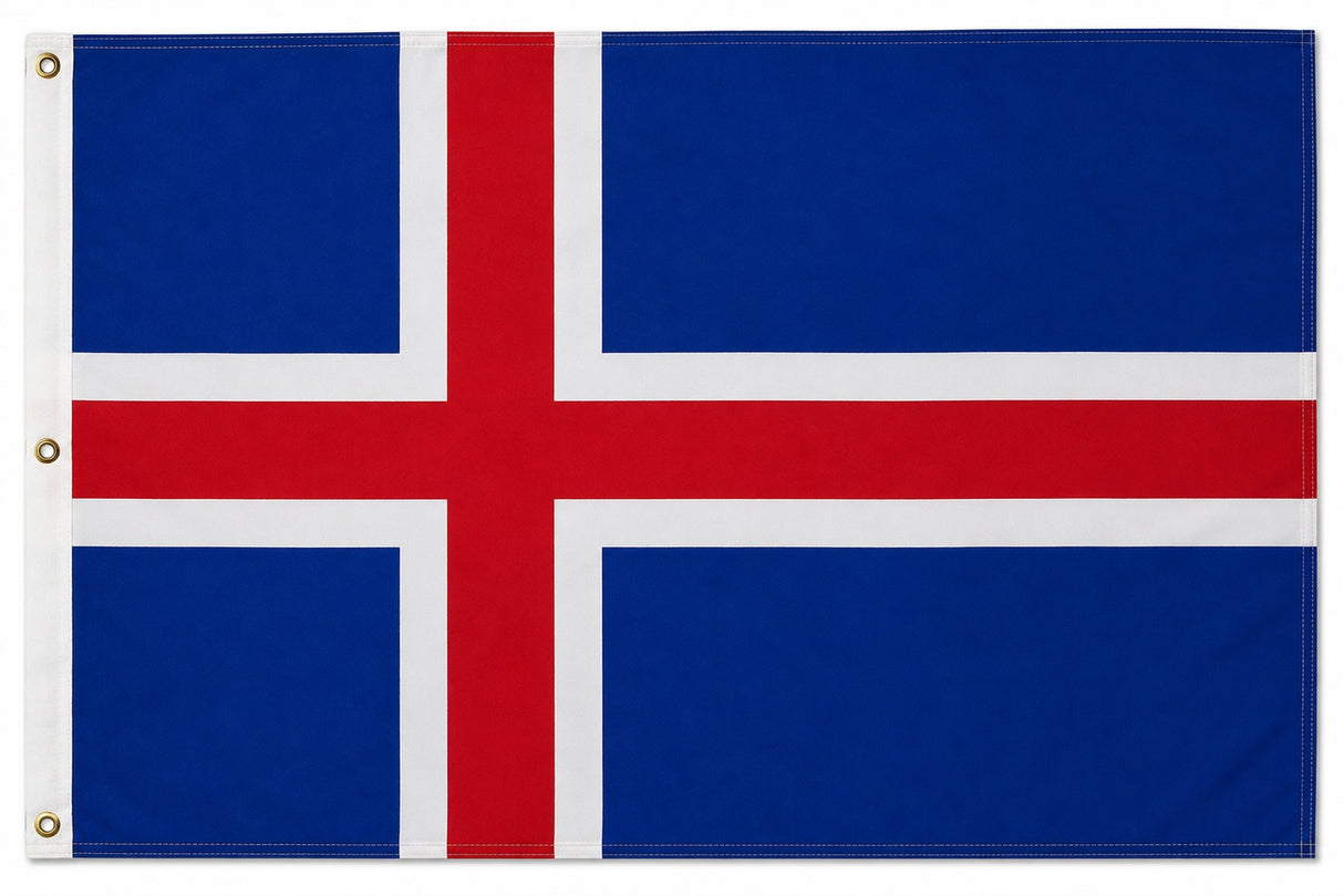 Flagge Island 90 x 150 cm Fahne mit 2 Ösen 100g/m² Stoffgewicht